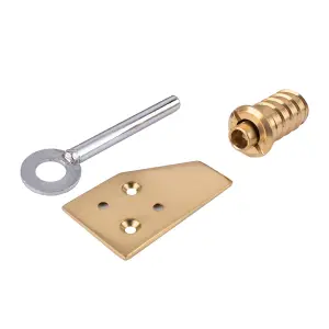 Sash Heritage Flush Lock Sash Stop with Key - Polished Brass