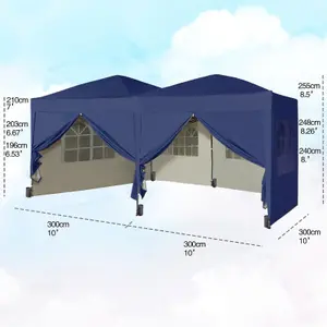 MCC Direct 3x6 Pop Up Gazebo With Removable Sides Blue