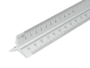 Faithfull 300mm Aluminium Triangular Ruler for Precision Drawing