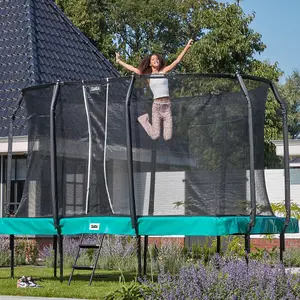 12ft x 7ft Salta Green First Class Rectangular Trampoline with Enclosure