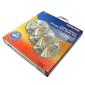 Toolpak 3-piece 230mm Circular Saw Blade Set.