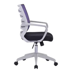 Nautilus Designs Office Chair Swivel Computer Chair with Purple Mesh, White Frame for Home Office