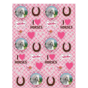 Creative Party Love My Horse Stickers (Pack of 120) Pink/White (One Size)