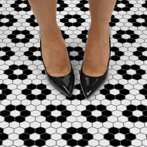 Floorpops Biscotto Black Peel and Stick Floor Tiles FP3931