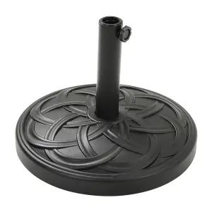 20KG Concrete Parasol Base Heavy-Duty Round Umbrella Stand with Beautiful Decorative Pattern for Patio Garden