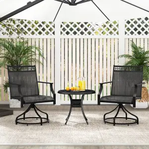 Costway Patio Swivel Dining Chairs Set of 2 Patio Chairs Outdoor Bistro Chairs