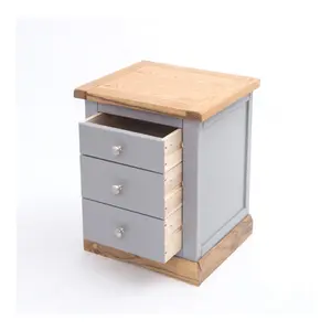 Biccari 3 Drawer Bedside Table Chrome Knob