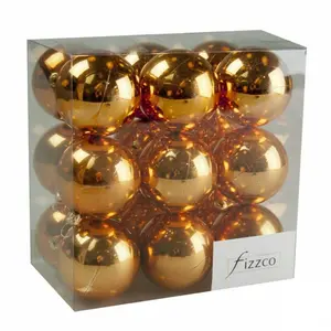 Luxury Shatterproof Ball Ornament (Set of 18) Rose Gold Shiny / 4cm H x 4cm W x 4cm D