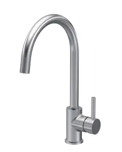 Minimalist Kitchen Mono Mixer Tap with 1 Lever Handle, 436mm - Brushed Nickel