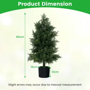 Costway Artificial Cedar Topiary Tree Indoor Fake Pine Tree w/ Plastic Nursery Pot