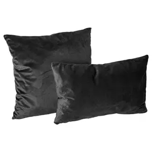 Square Velvet Cushions - 55cm x 55cm - Black - Pack of 6