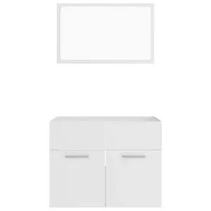 Berkfield 2 Piece Bathroom Furniture Set White Engineered Wood