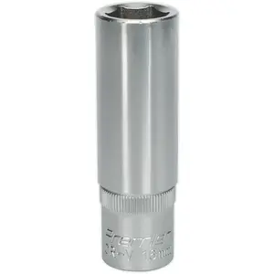 16mm Chrome Vanadium Deep Drive Socket - 1/2 Inch Square Drive Tool