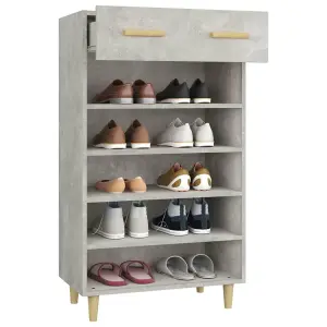 Berkfield Shoe Cabinet Concrete Grey 60x35x105 cm Engineered Wood