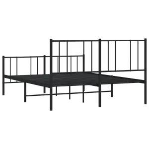 Berkfield Metal Bed Frame with Headboard and Footboard Black 160x200 cm