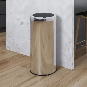 Inmotion 42L Chrome Stainless Steel Kitchen Waste Dust Bin