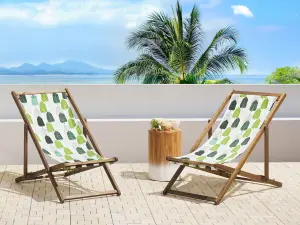 Sun Lounger Wood Light Brown ANZIO