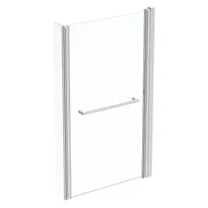 Ideal Standard Tempo Straight 1 panel Clear glass Bright Silver effect frame Bath screen, (W) 830mm (H) 1405mm