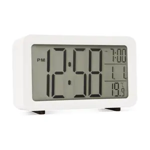 Digitally Quartz Movement / Crystal Alarm Tabletop Clock White