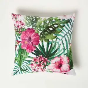 Homescapes Botanical Flower Outdoor Cushion 45 x 45 cm, Set of 2