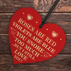 Red Ocean Valentines Day Gifts for Her Him Wood Heart Funny I Love You Husband Wife Anniversary Present