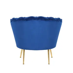 Velvet Blue Daisy Accent Chair