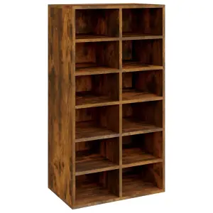 Shoe Rack Smoked Oak 54x34x100.5 cm Engineered Wood