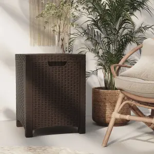 Berkfield Garden Storage Box 39x39x46 cm PP Rattan Brown