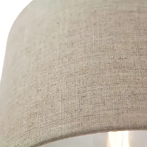 Contemporary and Classic Natural Dark Beige Oatmeal Linen Fabric 16 Lamp Shade