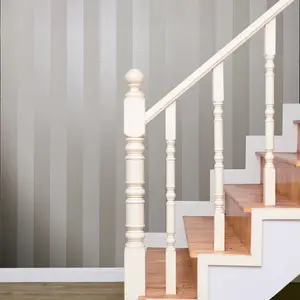 Galerie Industrial Effects Beige Classic Stripe Pearlescent Wallpaper Roll