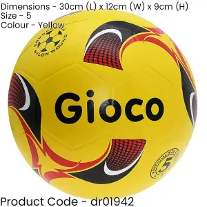 Size 5 Moulded Training Football - YELLOW Park & Playground Durable Play Ball