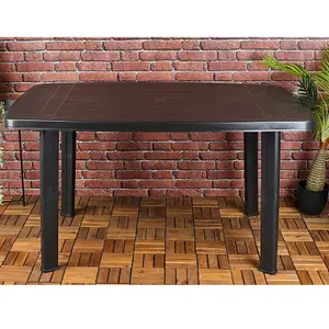 URBNLIVING 72cm Height Rectangle Collapsible Garden Table Plastic Patio Deck Furniture Outdoor