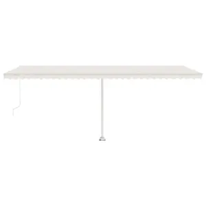 Berkfield Freestanding Manual Retractable Awning 600x300 cm Cream