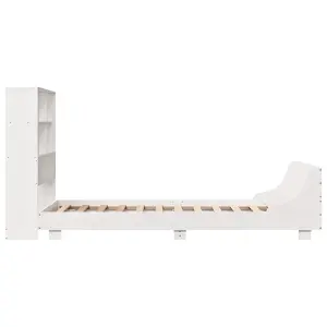 Berkfield Bed Frame without Mattress White 75x190 cm Small Single Solid Wood Pine