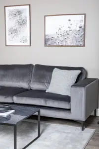 Bolero Sofa , 3,seater , Dark Grey velvet