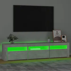 Berkfield TV Cabinet with LED Lights Concrete Grey 180x35x40 cm