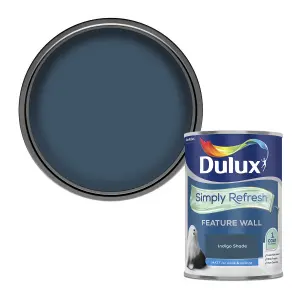 Dulux One coat Indigo shade Matt Emulsion paint, 1.25L