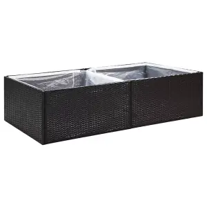 Berkfield Garden Planter Black 157x80x40 cm Poly Rattan