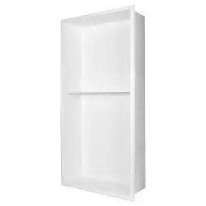 Thermopanel 304 Stainless Steel Recess Shower Niche Shelved - White (305x610x103mm)