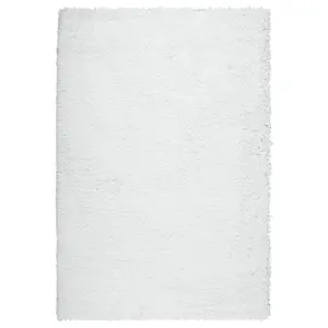 Snow White Plain Shaggy Rug - California