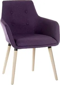 Four Legged Chair in Soft Brushed Plum Fabric