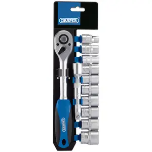 Draper 1/2" Sq. Dr. Metric Socket and Ratchet Set 12 Piece 16374