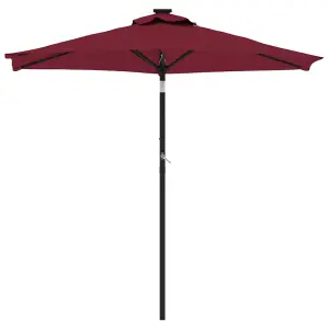 Berkfield Garden Parasol with Steel Pole Bordeaux Red 225x225x212 cm