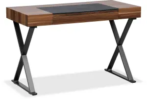 Centurion Supports ADONIS Walnut and Matte Black Legs Ergonomic Home Office Luxury Computer Desk