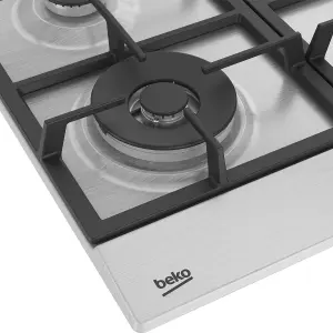 Beko HQBAW64225SX 58cm Gas Hob - Stainless Steel