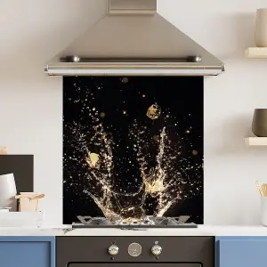 Premium 70cm x 75cm 6mm  Champagne Splash Kitchen Splashback Various Sizes Toughened - 70 cm