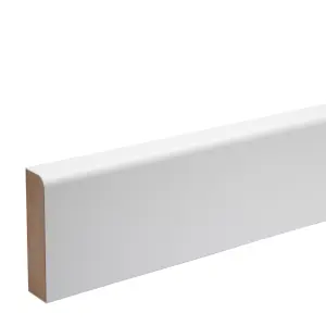 White MDF Rounded Architrave (L)2180mm (W)69mm (T)18mm, Pack of 5