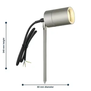 First Choice Lighting Blaze Stainless Steel Outdoor Spike Light