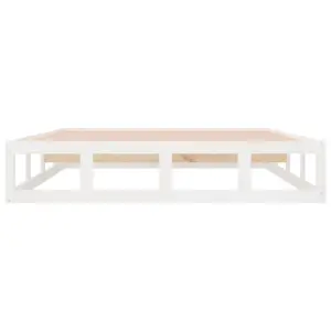 Berkfield Bed Frame White 120x190 cm Small Double Solid Wood