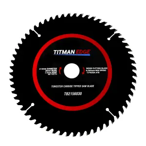 Titman Edge TCT Fine Finish Saw Blade 215mm x 30mm x 60 Tooth - TB2156030